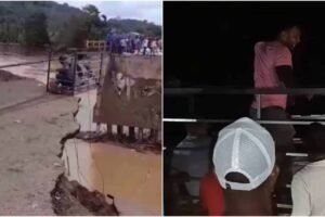 Inicio 10 Peligro en San Juan de Urabá: comunidad cruza puente con garrucha